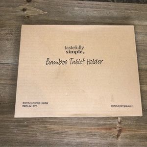 Tastefully Simple Bamboo Tablet Holder W/ Pen